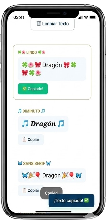 letras diferentes Copia y Pega:
